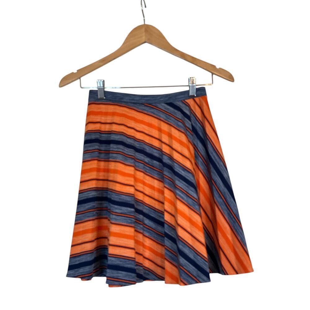 Vintage 70’s Aileen Women Chevron Elastic Waist Pull On Mini Skirt Size S Multi